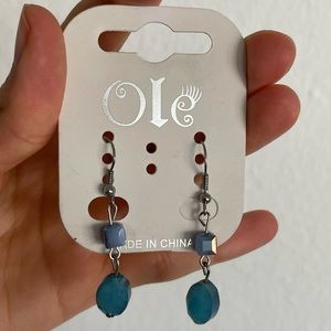 Ole Blue Dangle Earrings NEW